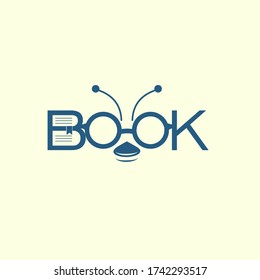 abstrac insects with glasses ilustration for NERD or book logo