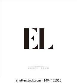 Abstrac logo EL monogram isolated on white background, modern design template esp 10
