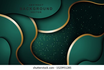 abstrac modern dynamic liquid dark green background with overlap layer. eps 10 vector editable file