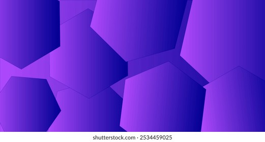 Fondo de patrón de Formas hexagonales púrpuras abstractas. Concepto de tecnología digital futurista. Ilustración vectorial