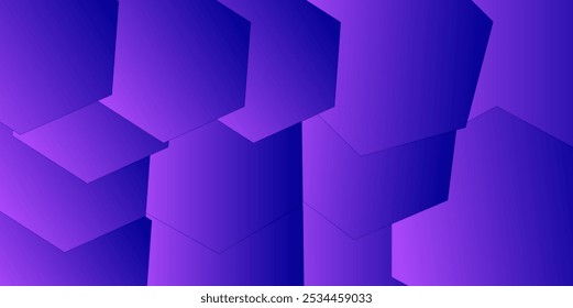 Abstrac purple hexagon shapes pattern background. Futuristic digital technology concept. Vector illustration