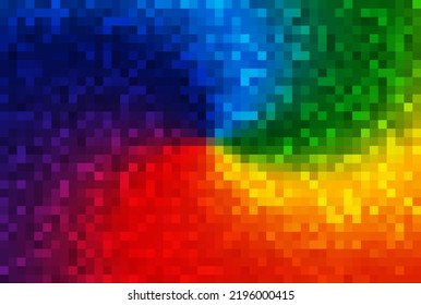 Abstrac Rainbow Pixel Mosaic. Background Design for Poster, Flyer, Cover, Brochure. Vector Illustration.