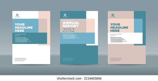 Abstrac random rectangle bars with light brown, green and white backgound A4 size book cover template for annual report, magazine, booklet, proposal, portofolio, brochure, poster