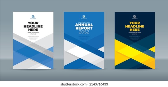 Abstrac random transparant rectangle with white, blue and dark blue backgound A4 size book cover template for annual report, magazine, booklet, proposal, portofolio, brochure, poster