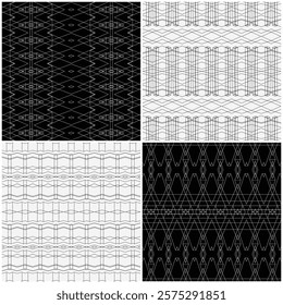 abstrac set line grids pattern textured seamless pattern backgrounds collection