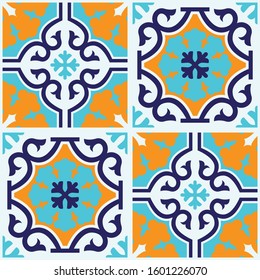 Abstrac Tile Patterm With Four Variant Pattern In Two Variant Tile Pattern