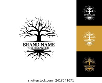 Abstrac Tree Logo Design, Root, Vector