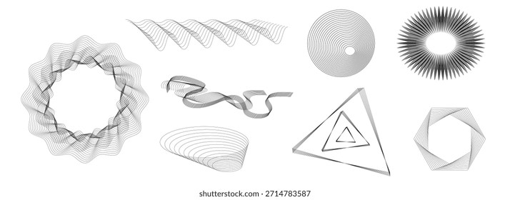 La tendencia universal abstracta de las Formas semitonales geométricas se contrapone a una composición elemental atrevida y brillante. Diseño de elementos para revistas, folletos, vallas publicitarias, ilustración de ventas