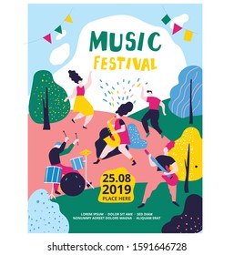 Abstrac Vintage music festival poster template