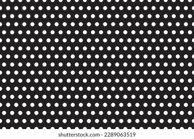 patrón de puntos de polka blanco simple y ondulado abstracto sobre fondo negro.
