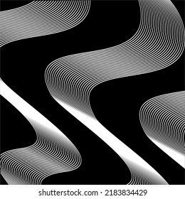 Abstrakter weißer Hintergrund mit geometrischer und zeilenträchtiger Vektorgrafik. Schwarz-Weiß.
