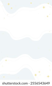 Abstrac White Background With Wavy Lines and Sparkling Stars, Vector Design. Perfect for design projects requiring a calming, minimalist aesthetic