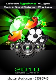 Abstrac World Football ChampionShip Disco Party Flyer Background