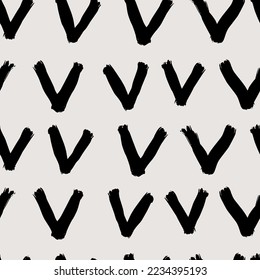 Abstrach hand-drawn old dry brush elements. Minimalist seamless vector pattern