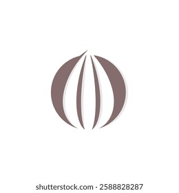 abstrack almond icon letter cirrcle logos