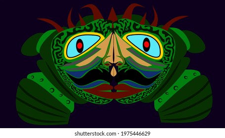 abstrack art, illustration of a frog monster