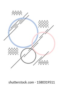 Abstrack background banner template with decoration of zig zag, lines and circle in colorful design.