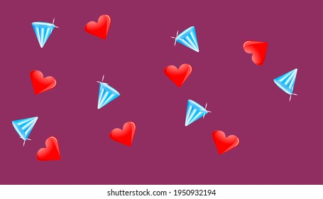 Abstrack Background, diamond fan heart pattern for wrapping paper, carpet or other templates
