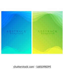 Abstrack Background Potrait Vector Liquid Color Gradation Blue and green Design Template