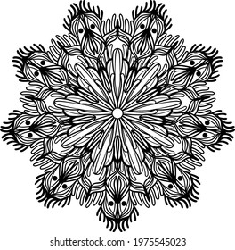 Abstrack background sketch mandala artwork with beautiful flower scribble