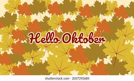 Abstrack background vector for october, include text hello october, for greeting card, presentation or for social media