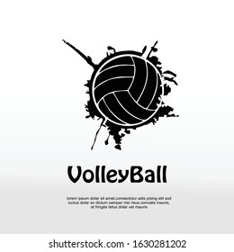 Abstrack Background Volleyball Paint Strokes Splashes Stock Vector ...