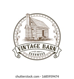 abstrack barn logo vintage design premium template vector