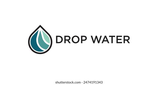 Abstrack blue water drop logo design. Premium Vector 