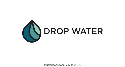 Abstrack blue water drop logo design. Premium Vector 