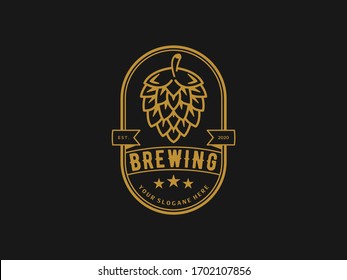 abstrack brewing vintage logo design template vector