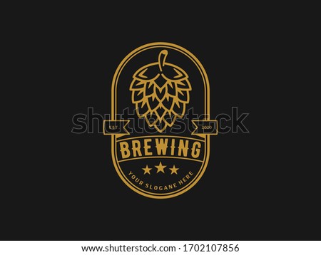 abstrack brewing vintage logo design template vector