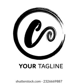 Abstrack c letter logo on white background, can be used for art companies, sports, etc