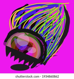 abstrack eye illustration with rainbow color combination