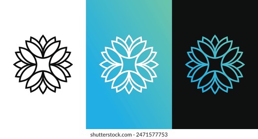 Diseño del logotipo de la flor abstracta. Vector Premium