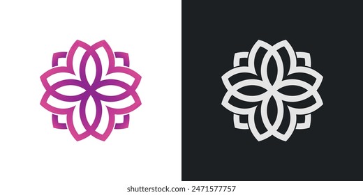 Abstrack flower logo design. Premium Vector