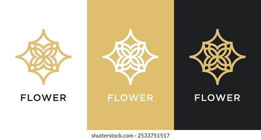 Abstrack flower logo design template. Luxury ornament concept. Premium Vector