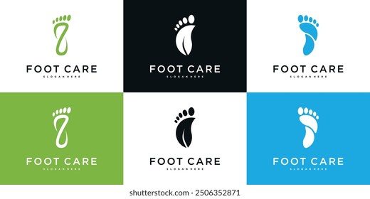 Abstrack foot care logo design. Premium Vector