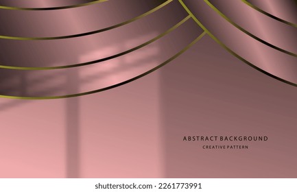 Abstrack Geometric Gradient Background Elegant Maroon Color Curtains, For Company Background Presentation, Mock Up With Gold Light, EPS 10