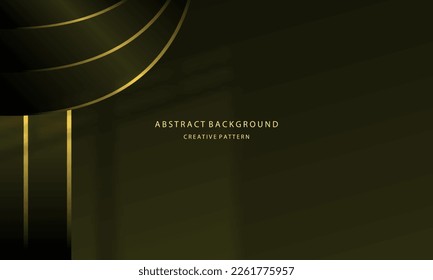Abstrack Geometric Gradient Curtains Background Elegant Dark Green Color  For Company Presentation Background  Mock Up With Gold Light Color  EPS 10 