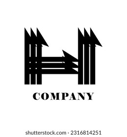 Resumen del logotipo de la letra h sobre fondo blanco, puede ser utilizado para empresas de arte, deportes, etc