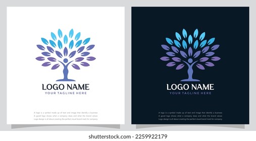 Abstrack human Vector people tree logo design premium vector