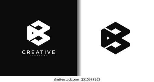Abstrack initial letter B logo design template. Premium Vector