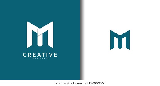 Abstrack initial letter M logo design template. Premium Vector