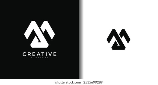 Abstrack initial letter M logo design template. Premium Vector