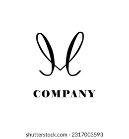 Abstrack l letter logo on white background, can be used for art companies, sports, etc