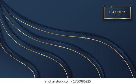 Abstrack Luxury Background Oscuro Blue Modern Concepto con oro