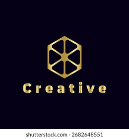Abstrack design de logotipo geométrico de luxo. Vetor Premium