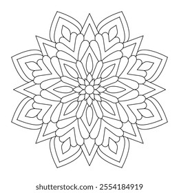 Abstrack Mandala of Coloring Book Page, vector file, Oriental Mandala, wall art, simple mandala art, Design for a wallpaper Paint shirt and tile Sticker Design, vector file