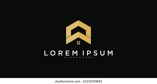 Abstrack modern house logo design template. Premium Vector