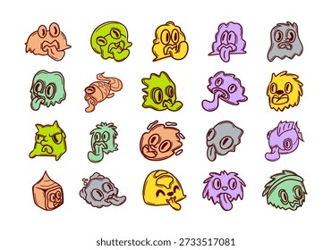 Abstrack Monster Doodle Icon Set 
